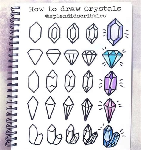 How To Draw Crystals Step By Step Warehouse Of Ideas