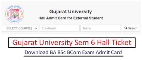 Gujarat University Sem 6 Hall Ticket 2024 (Link OUT), Download Admit Card Here - UnivExamResult