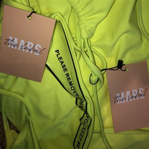 Mars The Label Neon Yellow Bikini And Cover Up I Depop