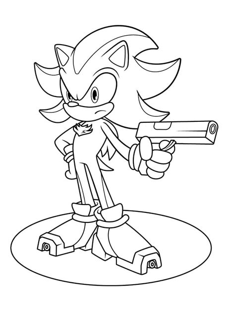 Shadow The Hedgehog To Color Coloring Page Free Printable Coloring