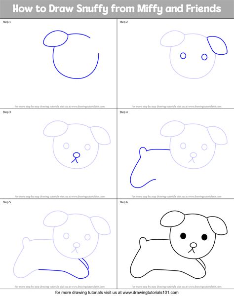 How To Draw Snuffy From Miffy And Friends Miffy And Friends Step By