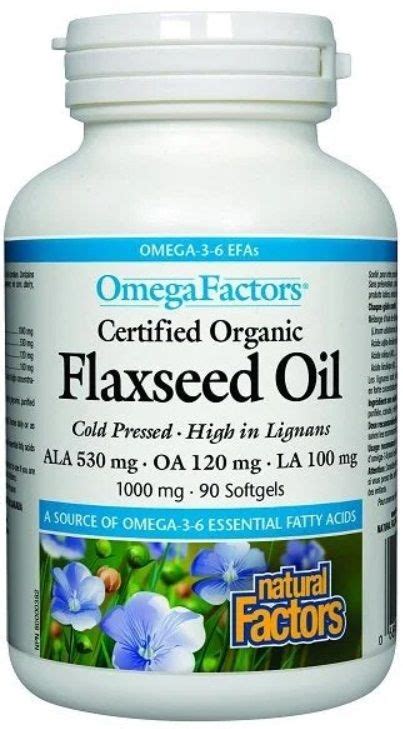 Flaxseed Oil 1000 Mg 90 софтгел капсули Natural Factors Ozone Bg