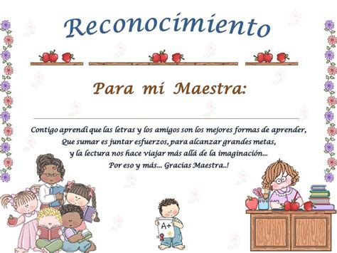 Reconocimiento Maestro Diplomas Para Maestras