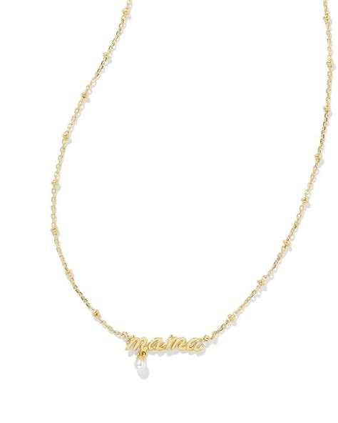 Mama Script Pendant Necklace In Gold Kendra Scott