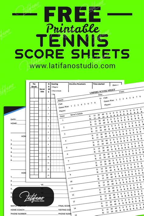 Free Printable Tennis Score Sheets Collection Of Free Pdf