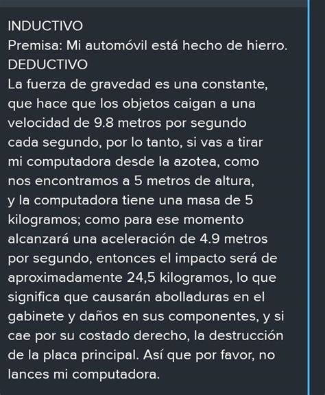 Dos Ejemplos De Texto Narrativo Con El Metodo Deductivo E Inductivo