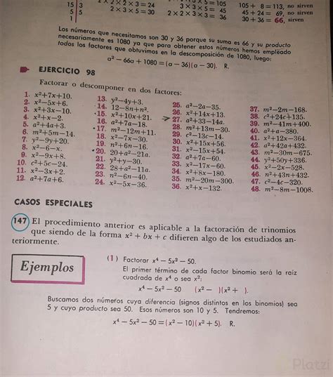 Trinomio De La Forma X 2 Bx C Platzi