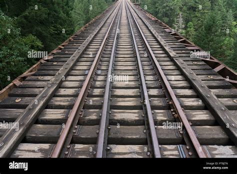 Old Abandoned Railroad Train Track Stock Photo Alamy