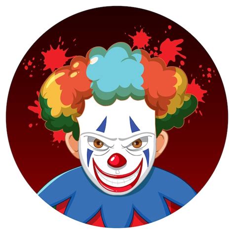 Free Vector | Creepy clown face on white background