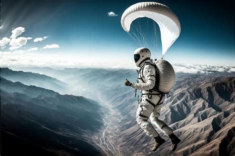 Premium Photo Astronaut Paragliding In Bir Billing Himachal Wearing