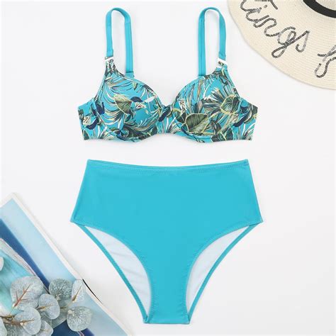 Kaufe Sommer Beach Bedruckter Sexy Bikini Damen Badeanzug Joom