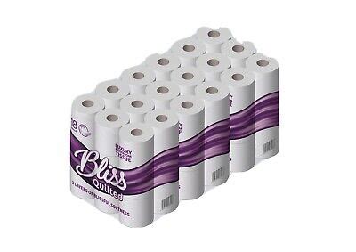 108 Rolls X 21m Per Roll 3ply Bliss Quilted Embossed Luxury Toilet