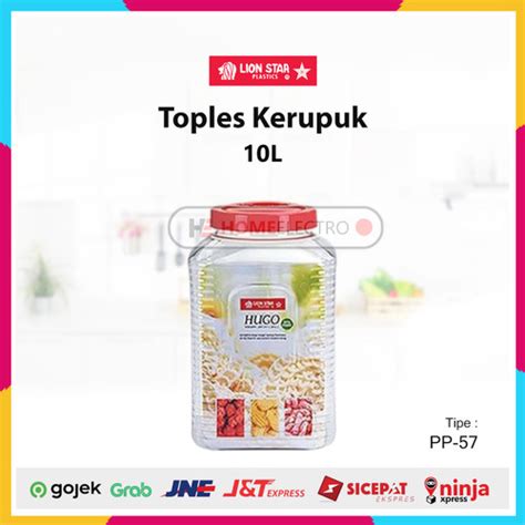 Jual Toples Kerupuk Plastik Hugo Round Jar Liter Lion Star Pp