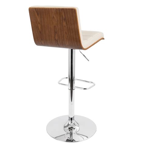 Buy Vasari Mid Century Modern Adjustable Barstool With Swivel In Walnut