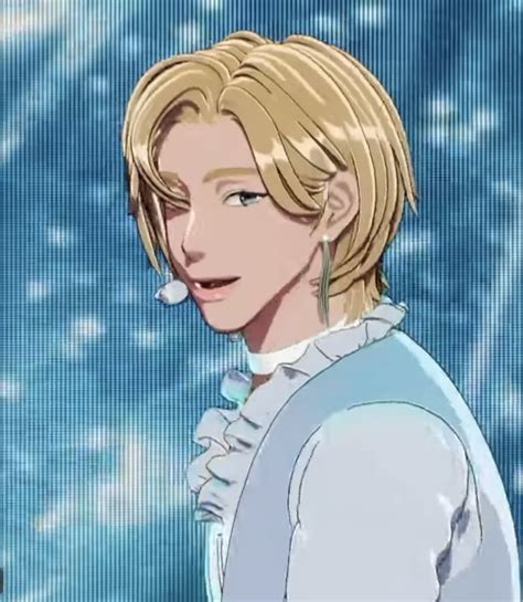 An Anime Character With Blonde Hair And Blue Eyes Wearing A White Shirt Looking At The Camera