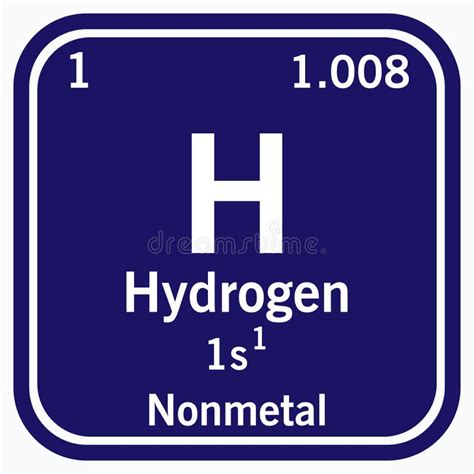 Hydrogen H Chemical Element From The Periodic Table Blue Icon Stock Illustration Illustration