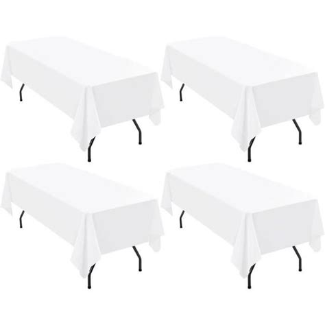 Lot De 4 Nappes Rectangulaires En Polyester Pour Tables Rectangulaires