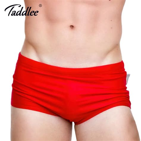 Taddlee Brand Mens Swimwear Swimsuits Swim Boxer Briefs Solid Color