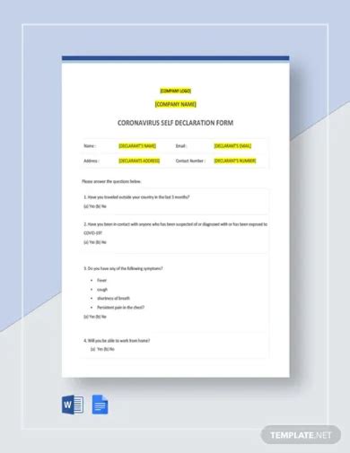 Self Declaration Letter Sample Self Declaration Form Template Chart Images