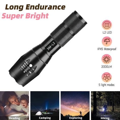 Welan Led Flashlight 1000lm Portable Waterproof Tactical Pocket Torch