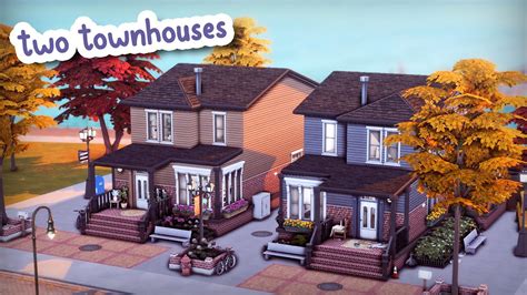 Two Townhouses The Sims Speed Build Youtube