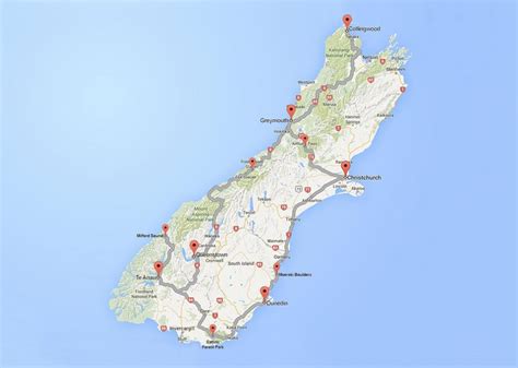 New Zealand South Island Map - Maping Resources