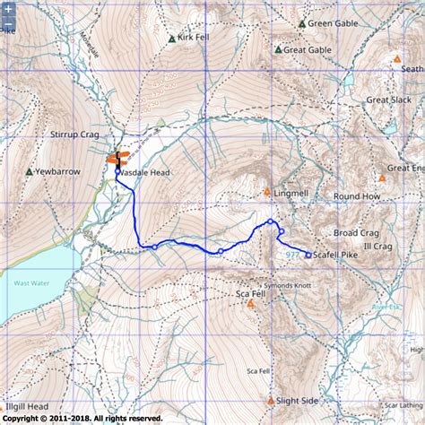 Scafell Pike Routes Map | Campus Map