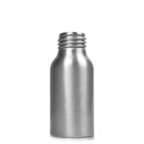 50ml Brushed Aluminium Bottle With Metal Cap Ampulla 0161 367 1414