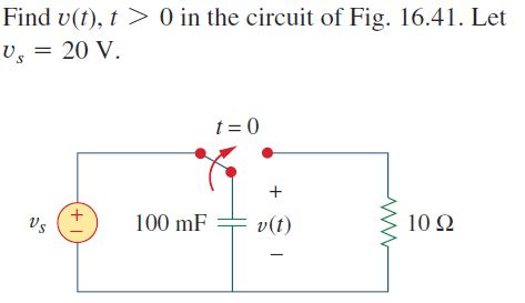 Solved Find V T T 0 In The Circuit Of Fig 16 41 Let Us Chegg