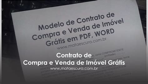 Contrato de Compra e Venda de Imóvel Grátis Atualizado