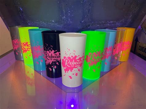 100 Copos Longdrink 320ml Personalizados Tinta Neon Frete grátis