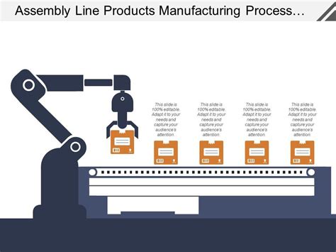 Assembly Line Products Manufacturing Process Boxes | Graphics Presentation | Background for ...