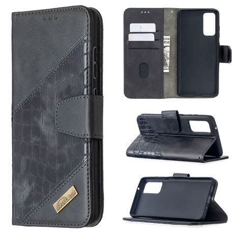 Samsung Galaxy S Fe Crocodile Texture Leather Wallet Case Black