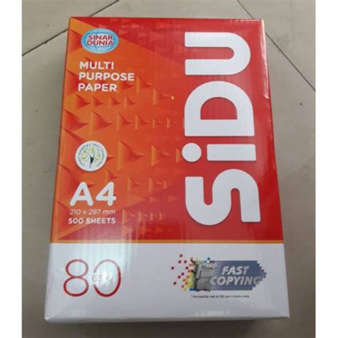 Jual Kertas HVS SIDU 80 Gram A4 1 RIM Shopee Indonesia