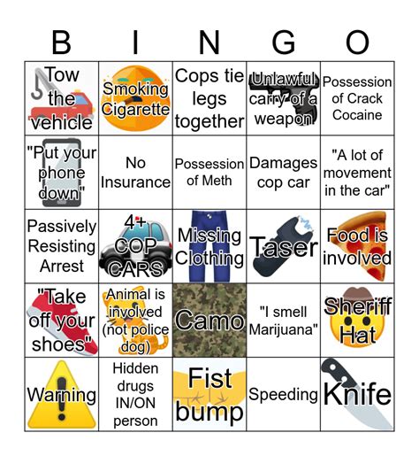 Livepd Bingo Card