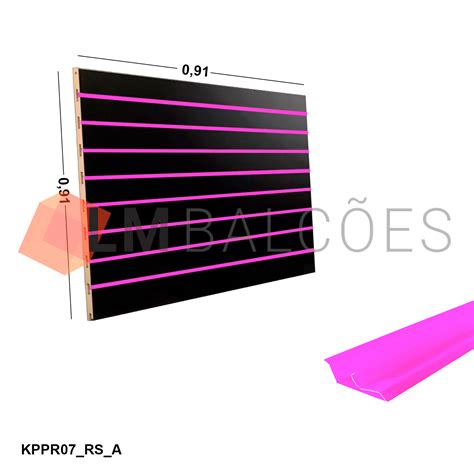 Painel Canaletado Preto Em Mdf X M Perfil Pvc Rosa