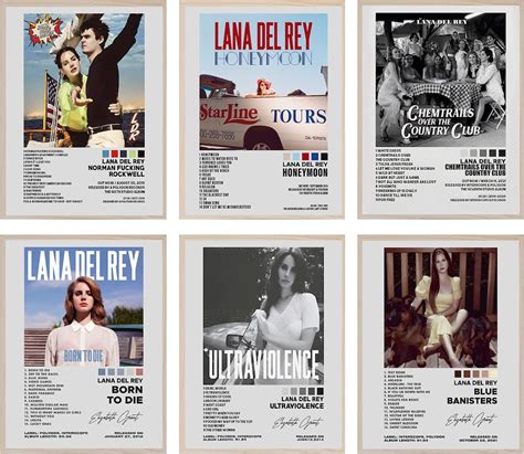 Lana Del Rey Album Cover Posters Set X Inch Hd Print Room