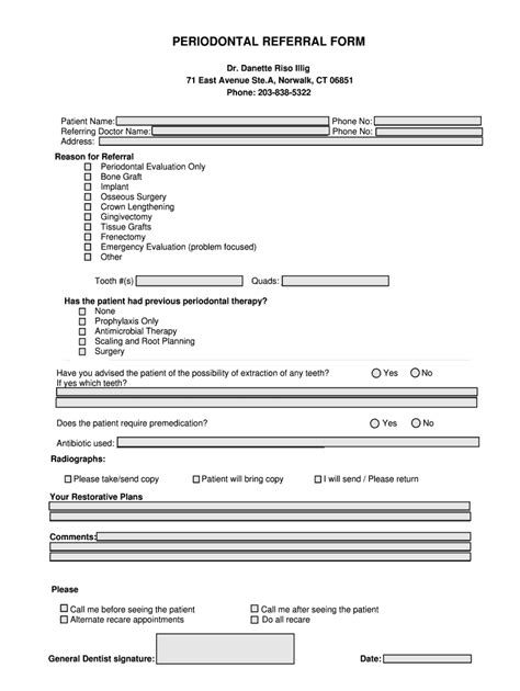 Fillable Online Periodontal Referral Form Fax Email Print Pdffiller