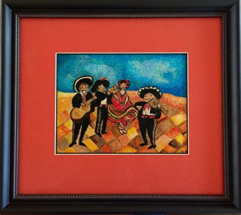 A Painting Of Three People Dressed In Mexican Attire