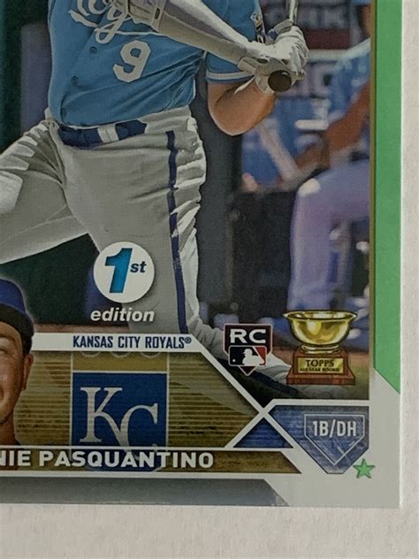 VINNIE PASQUANTINO 2023 Topps Series 1 1st Edition Green 150 RC