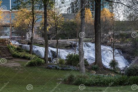 Reedy River Waterfalls In Falls Park Greenville Sc Stock Image Image