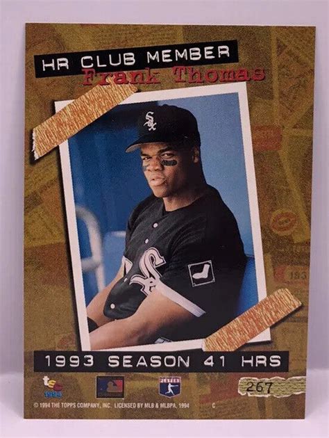 Topps Stadium Club Frank Thomas For Sale Online Ebay