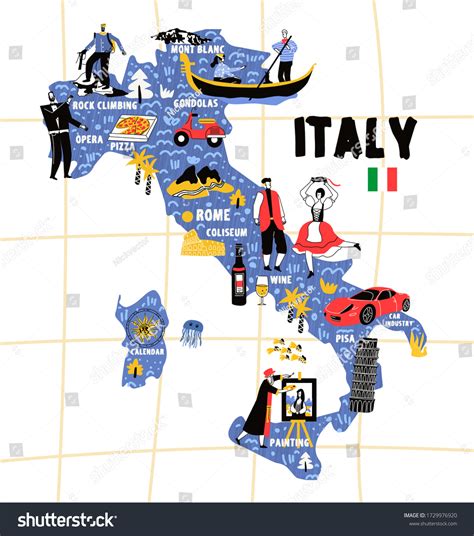 Italy Tourist Map Attractions Jobie Lynelle