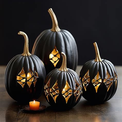 Premium AI Image Modern Pumpkins Stylish Halloween Decorations