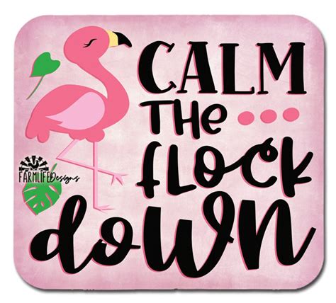 Flamingo Magnet Calm The Flock Down X Pink Flamingos Magnet