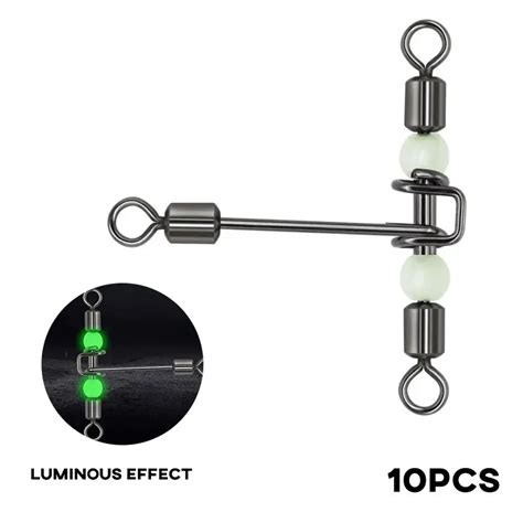 Luminous Fishing Swivels Pcs Way T Shape Rolling Swivel With Space