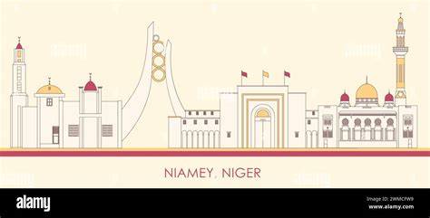 Cartoon Skyline panorama of city of Niamey, Niger - vector illustration Stock Vector Image & Art ...