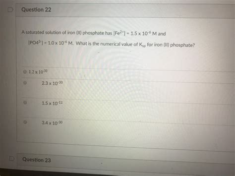 Answered A Saturated Solution Of Iron Ii Bartleby