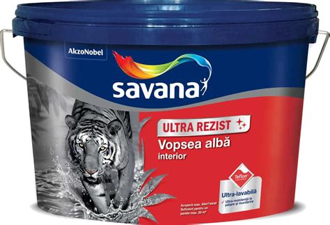 Vopsea Lavabila Alba Interior Savana ULTRA REZIST Cu Teflon 2 5 L