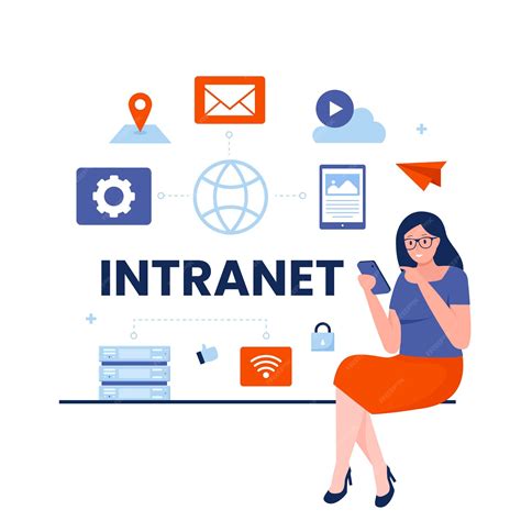 Premium Vector | Flat design of intranet internet network connection
